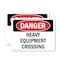 Signmission Heavy Equipment Crossing Danger Sign, Vinyl Decal, 10in W x 7in L, 2PK OS-2PACK-DS-D-710-L-1816 - alternate 1